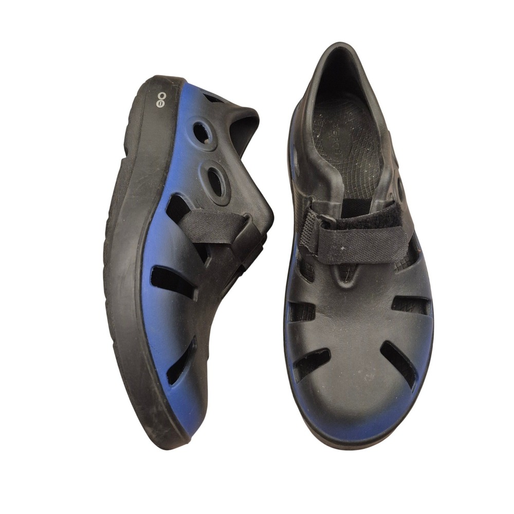 OOFOS Oocandoo Sport Mens Recovery Shoes Black Blue Gradient M12 EU 45